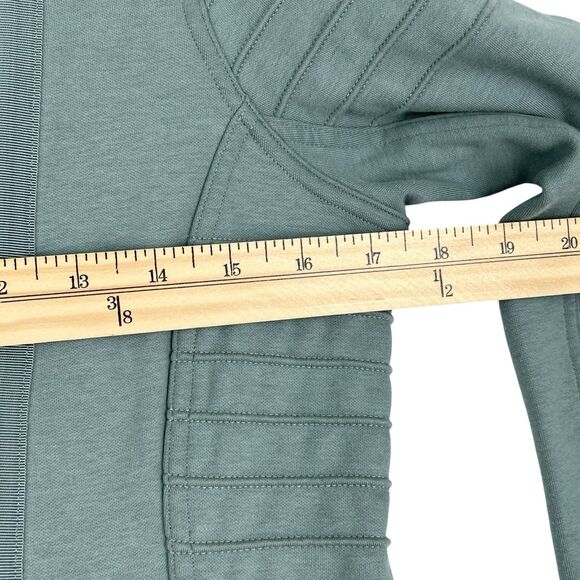 Athleta Moto Jacket Minimalistic Grey SIZE S Green Gym Travel Zip Up #982849 - Picture 13 of 16